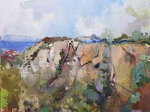 Irish landscape painting Dalkey Quarry ireland