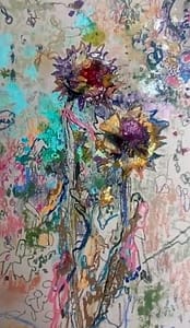 Contemporary Irish Painting. Colourful pastel of Artichokes.