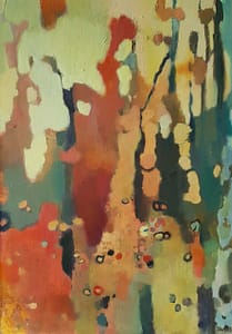 Contemporary landscape painting in semi-abstract style