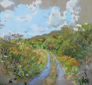 oil painting of country lane by Dana Winder - Irish landscape artists