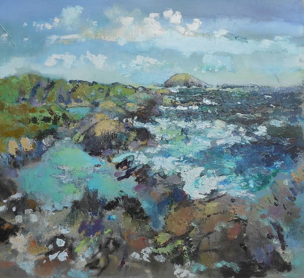 Seascape painting of Irish atlantic ocean -
